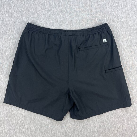 Huk Capers Swim Trunks Mens XL Black Mesh Lined Pockets Drawstring Fishing - Picture 2 of 13